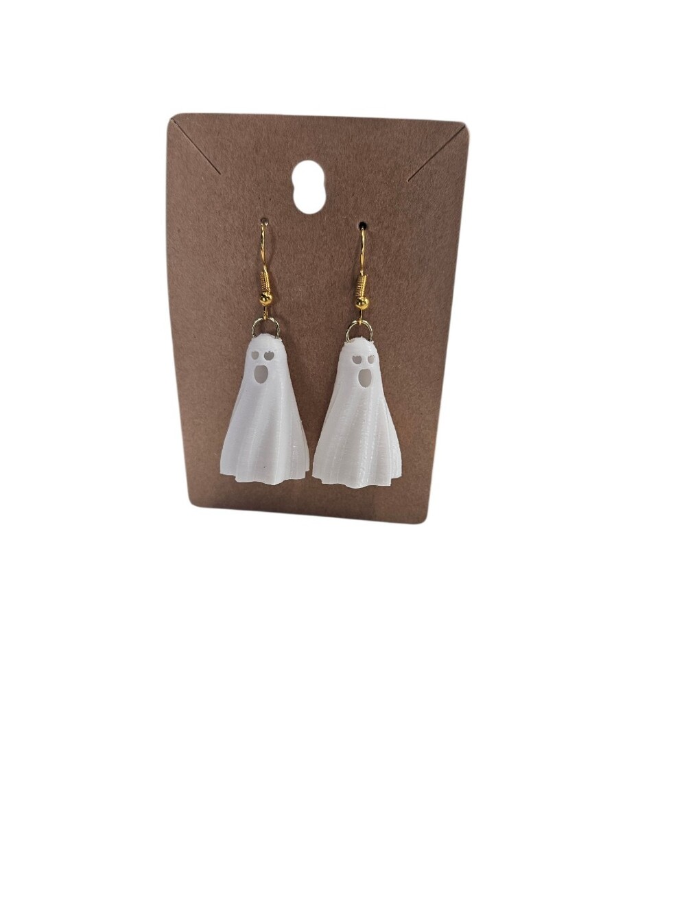 Halloween Ghost Drop Earrings - White -